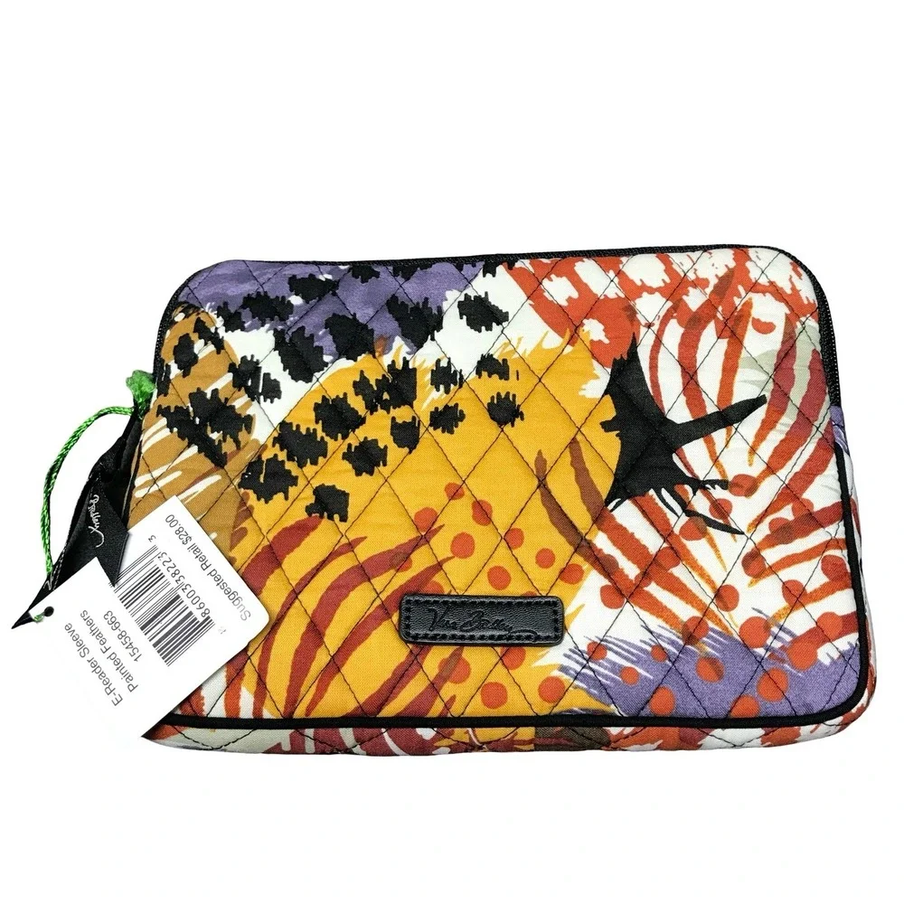 Vera Bradley E-Reader Sleeve Painted Feathers Quilted Cotton‎ Case 15458-663 NWT